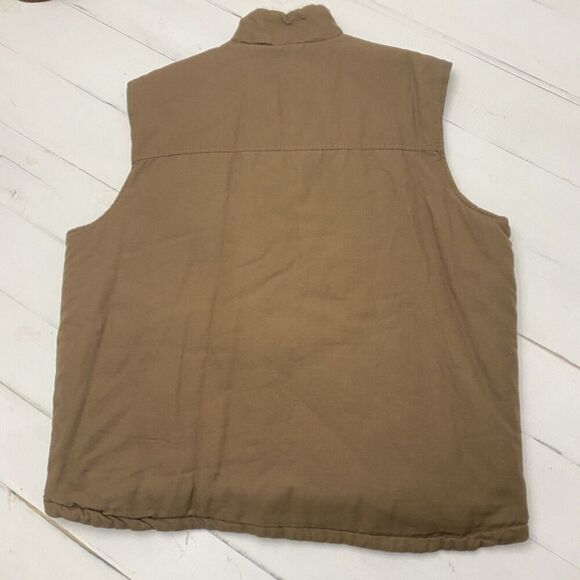 Lightweight Canvas Brown Sherpa Fur Lined Vest Men's Size XXL Workwear Outdoor - Picture 11 of 11